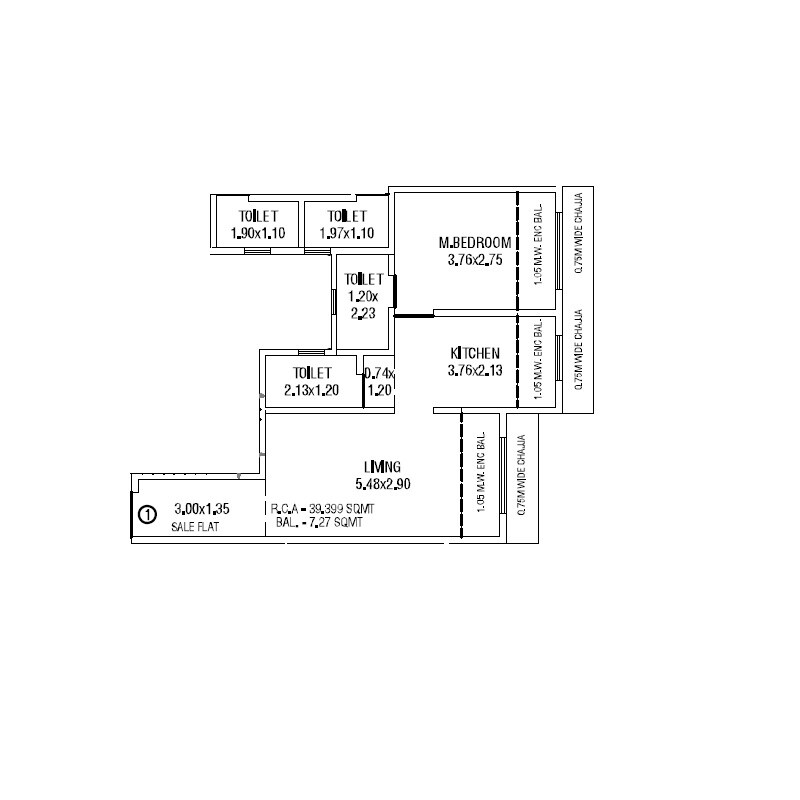 2 BHK 424 Sq. Ft. Apartment