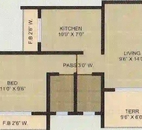 1 BHK 346 Sq. Ft. Apartment in Mangal Murti Heights