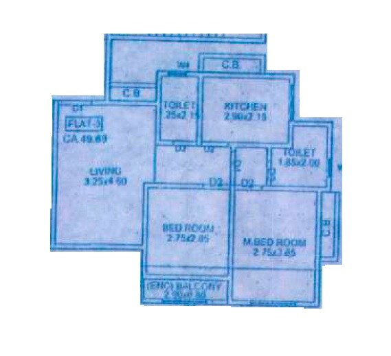 2 BHK 596 Sq. Ft. Apartment