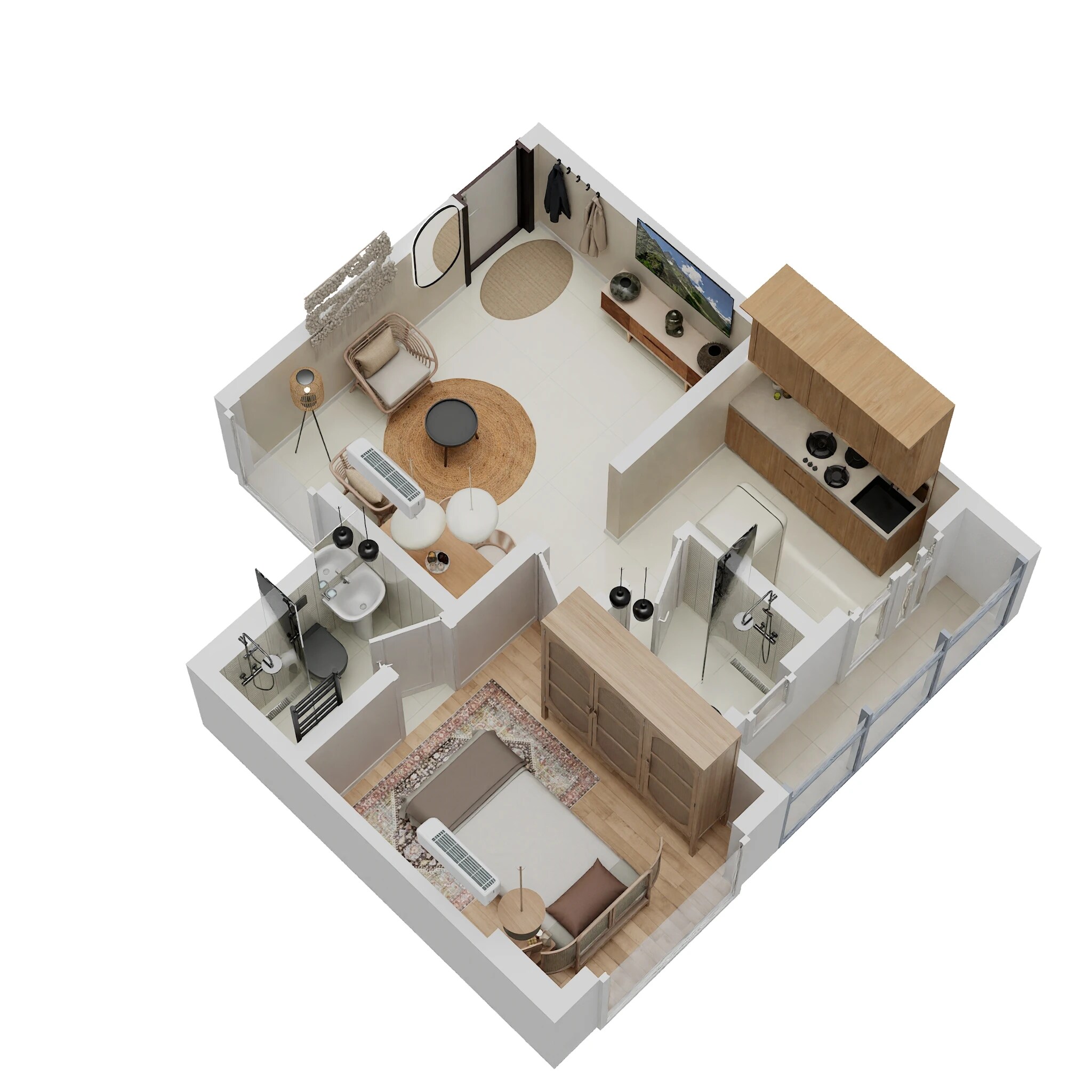 Floor plan of 1 BHK 322 Sq. Ft. Apartment in Manibhadra Golden Palace, Thane
