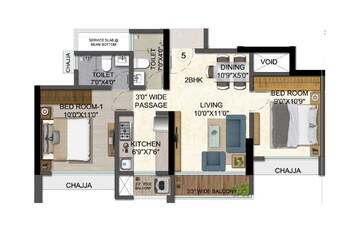  2 BHK Apartment at Mansarovar Residency, Desai Village – for Sale