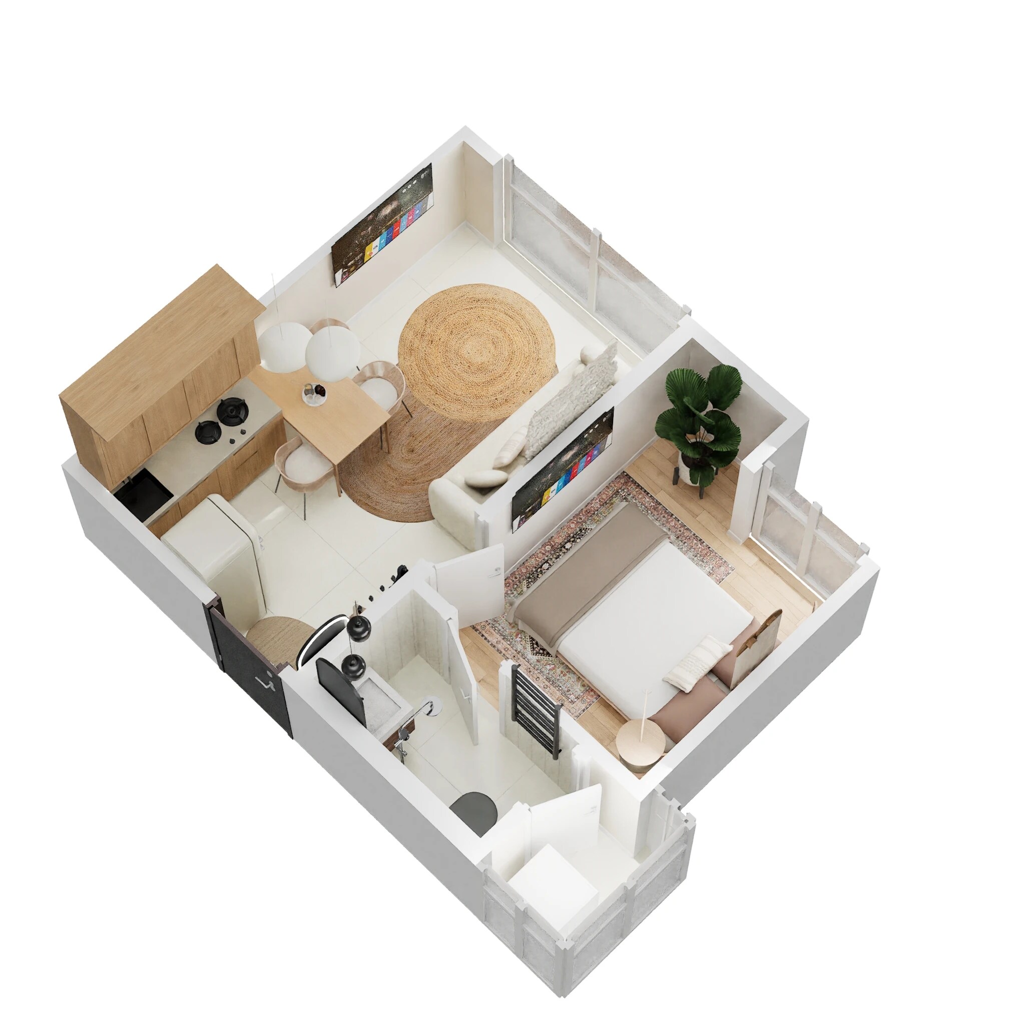 Floor plan of 1 BHK 258 Sq. Ft. Apartment in Marathon Nextown, Thane