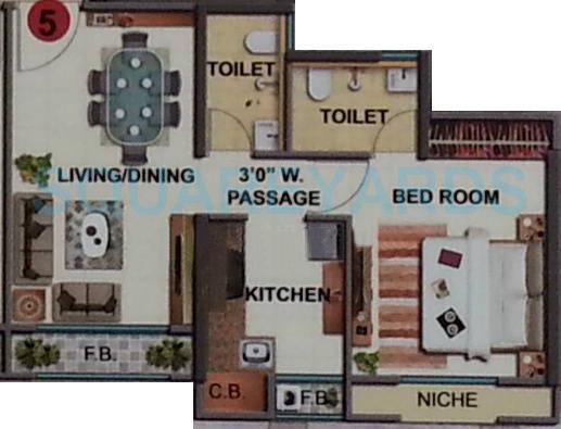  1 BHK Apartment at Marathon Nexworld Aura, Dombivli East – for Rent