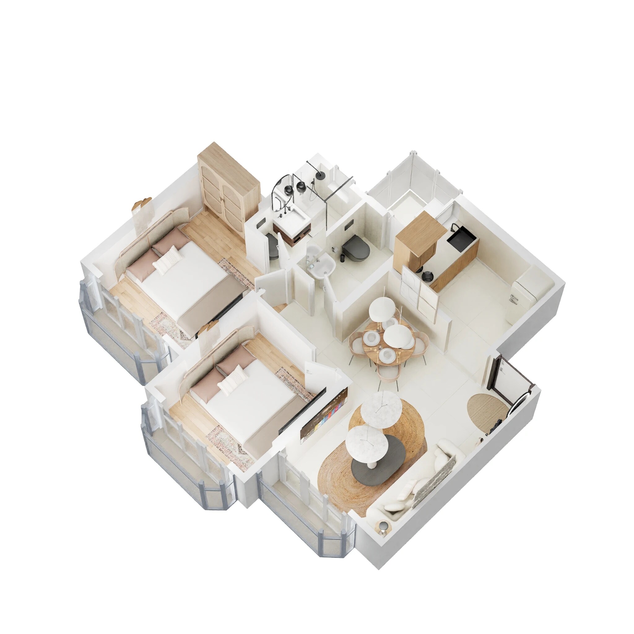 Floor plan of 2 BHK 449 Sq. Ft. Apartment in Marathon Nextown, Thane