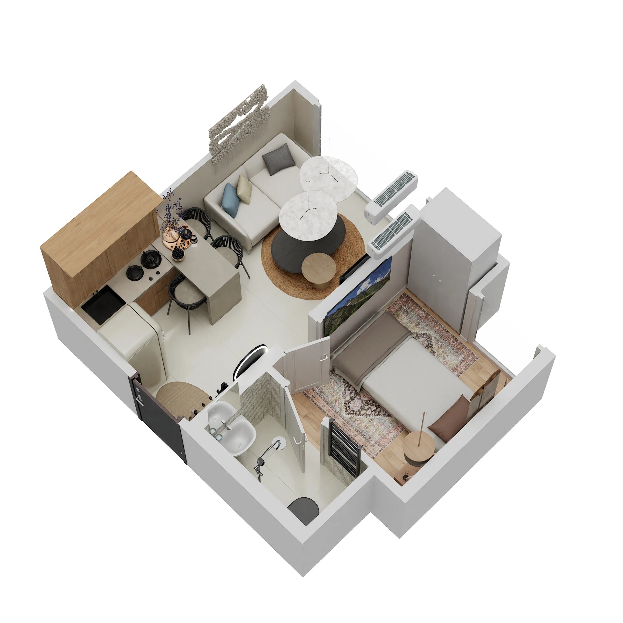 Floor plan of 1 BHK 258 Sq. Ft. Apartment in Marathon Nextown Pearl 1, Thane