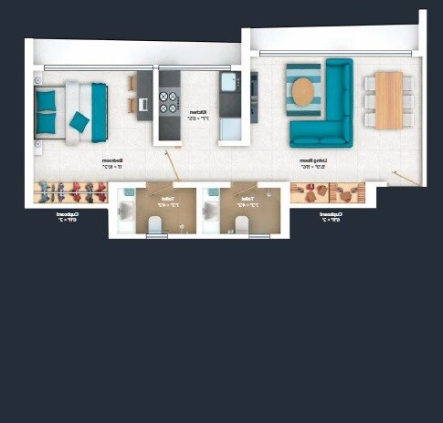 1 BHK 373 Sq. Ft. Apartment