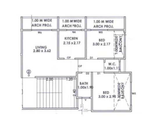 2 BHK 314 Sq. Ft. Apartment in Maruti Sai Majestic Park