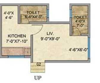 Floor plan of 239 Sq. Ft. Studio in Mayfair Vishwaraja, Thane