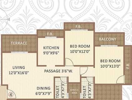 2 BHK 1225 Sq. Ft. Apartment