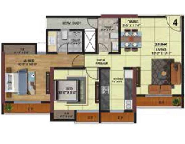 metro paramount apartment 2 bhk 564sqft 20234121164145