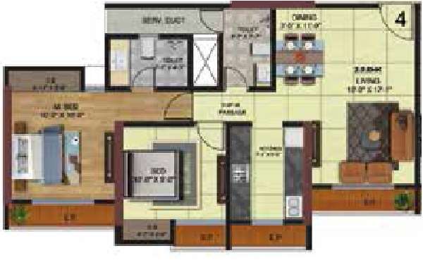 metro paramount apartment 2 bhk 564sqft 20234121164145