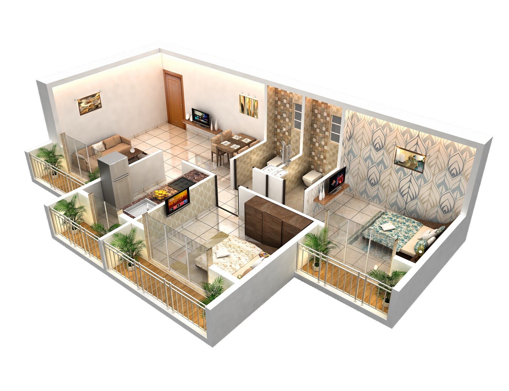 2 BHK 772 Sq. Ft. Apartment