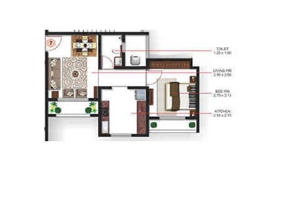 1 BHK 314 Sq. Ft. Apartment in Mohan Nano Estates
