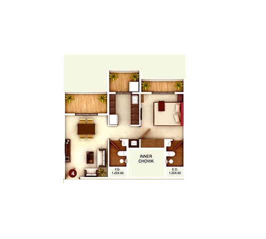 1 BHK 371 Sq. Ft. Apartment in Mohan Precious Greens