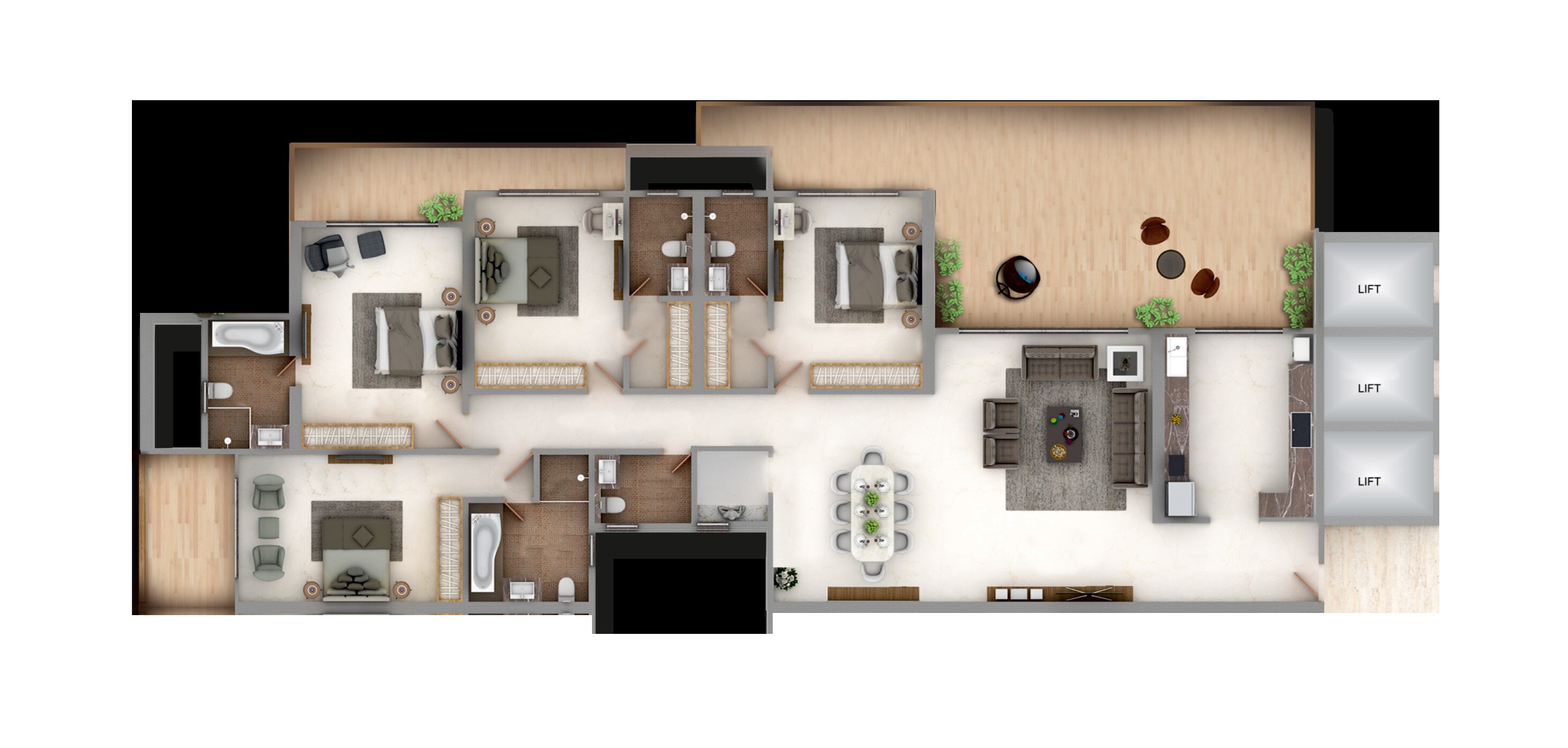 4 BHK 2395 Sq. Ft. Apartment