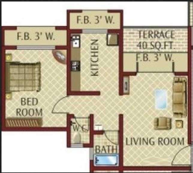 1 BHK 695 Sq. Ft. Apartment in Mohan Tulsi Vihar