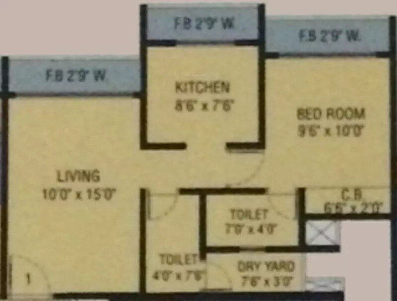 1 BHK 385 Sq. Ft. Apartment