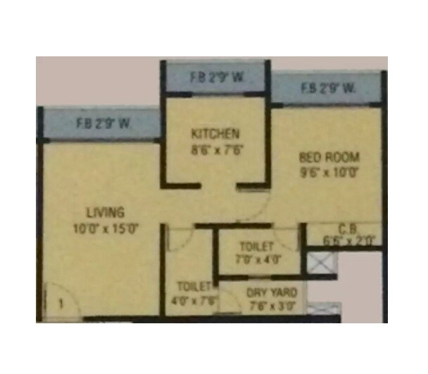 1 BHK 368 Sq. Ft. Apartment