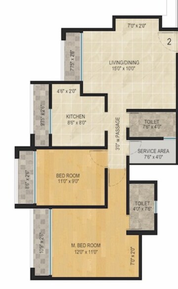  2 BHK Apartment at Mukta Residency Phase 2, Shilphata – for Rent