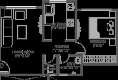 Floor plan of 1 BHK 383 Sq. Ft. Apartment in N G Tivoli RNA, Thane