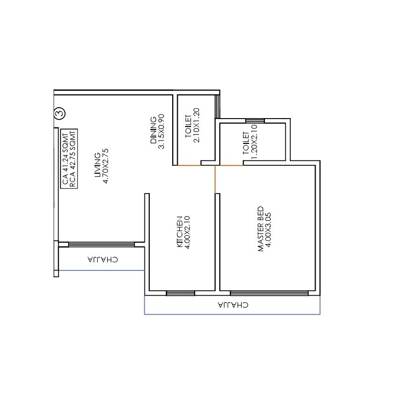 1 BHK 460 Sq. Ft. Apartment