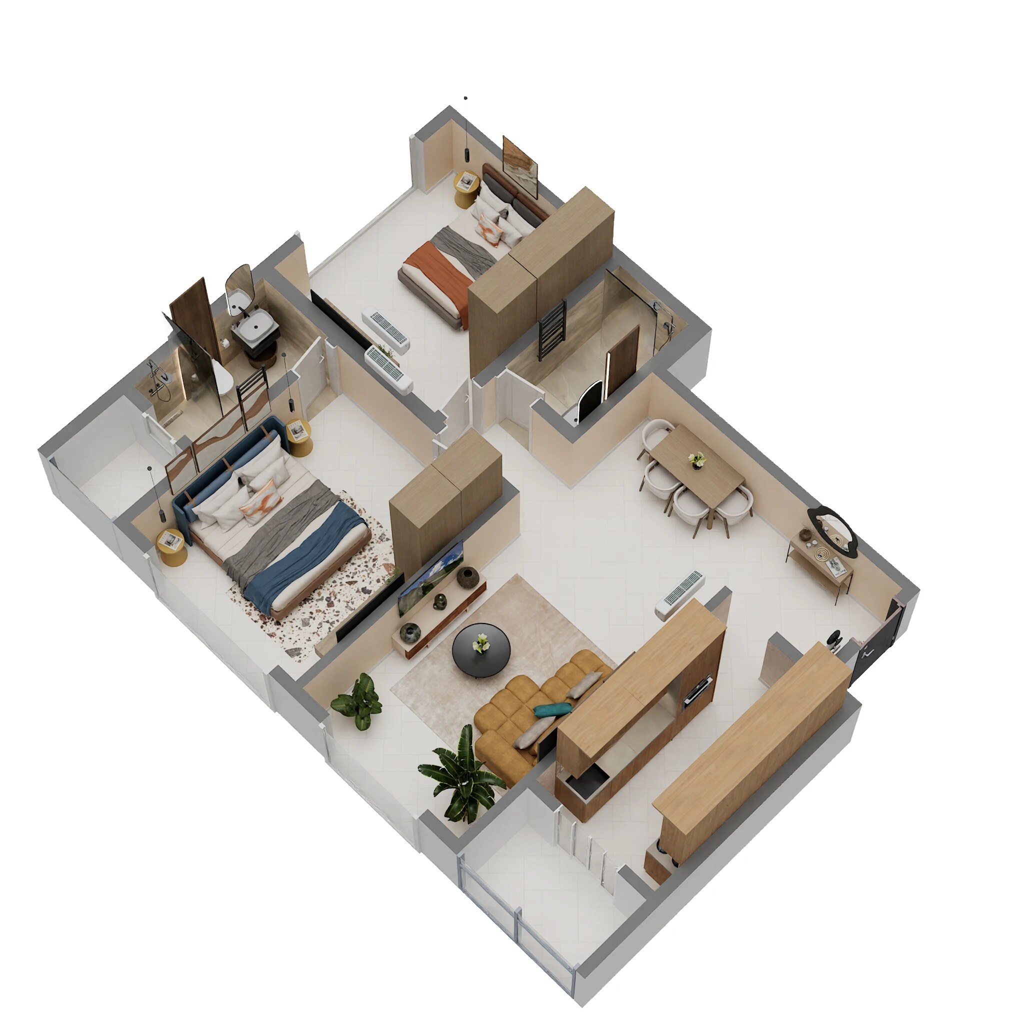 2 BHK 828 Sq. Ft. Apartment