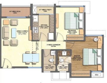  2 BHK Apartment at Courtyard by Narang Realty and The Wadhwa Group, Unnathi Gardens – for Sale
