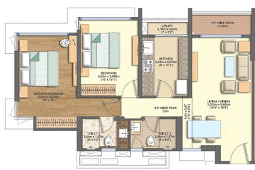 2 BHK Apartment at Courtyard by Narang Realty and The Wadhwa Group, Pokhran Road No 2 – for Sale