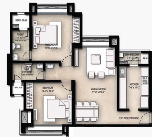 Other, kapur bawdi 2 Bedroom 703 Sq.Ft. Apartment In Kapur Bawdi Thane 7834725