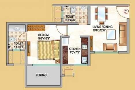 1 BHK 386 Sq. Ft. Apartment