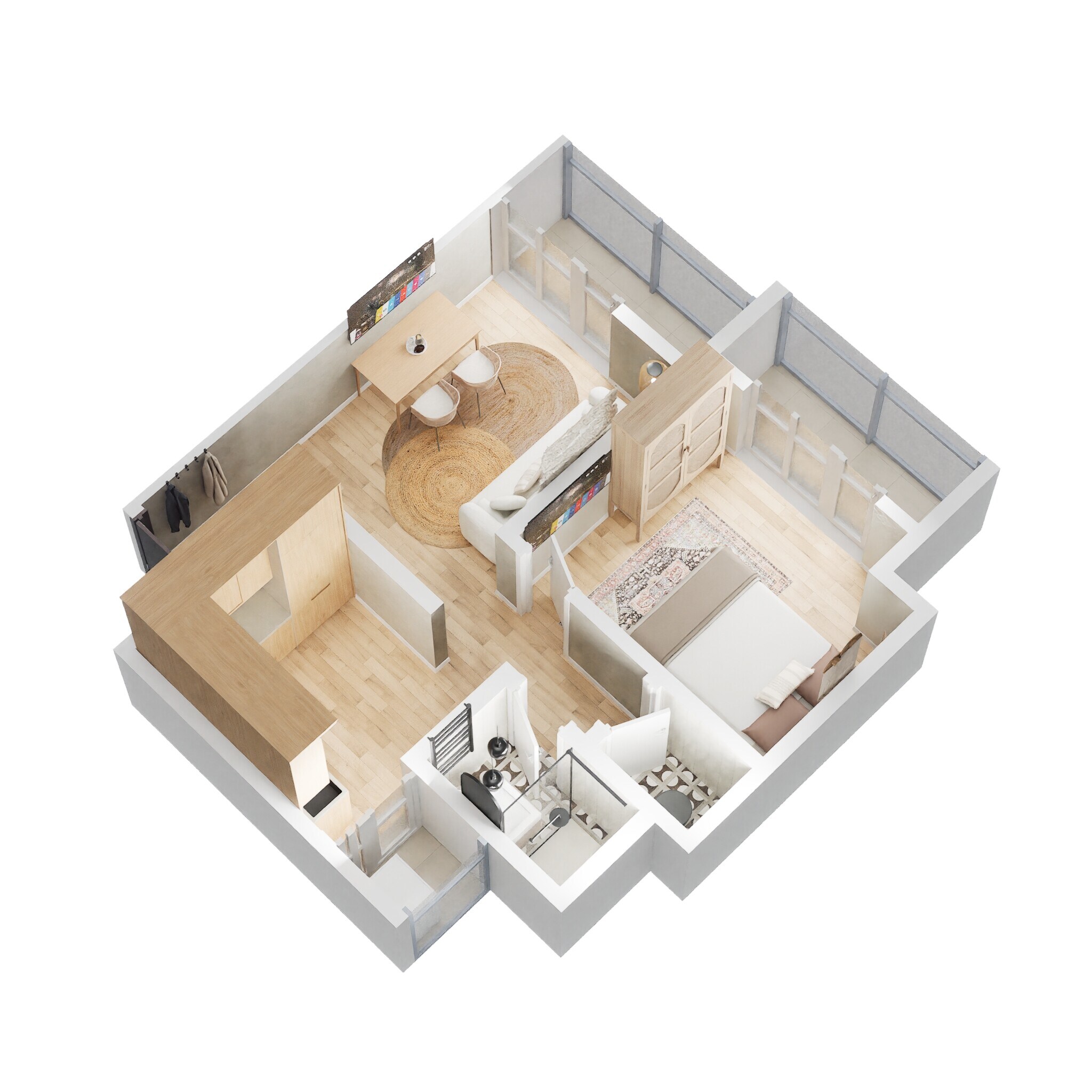 Floor plan of 1 BHK 417 Sq. Ft. Apartment in Oasis Habitats, Thane