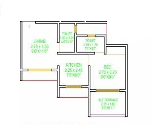 1 BHK 485 Sq. Ft. Apartment