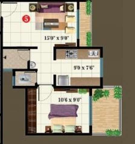 1 BHK 398 Sq. Ft. Apartment in Om Tanishq Residency