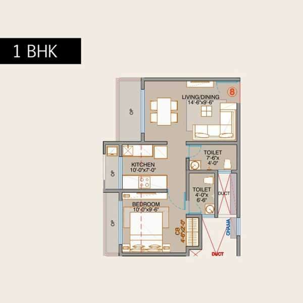 1 BHK 305 Sq. Ft. Apartment in Ornate Kallisto