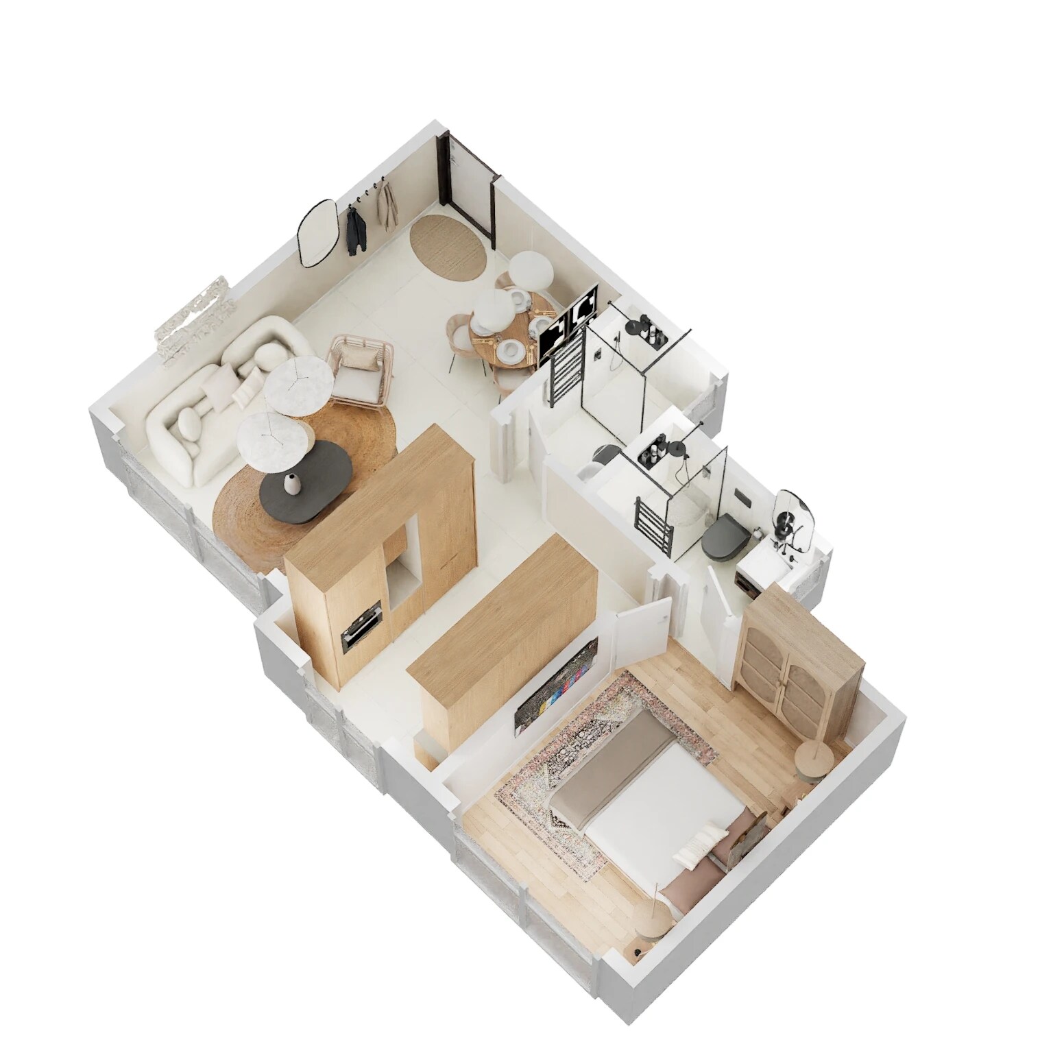 Floor plan of 1 BHK 430 Sq. Ft. Apartment in Ornate Rise, Thane