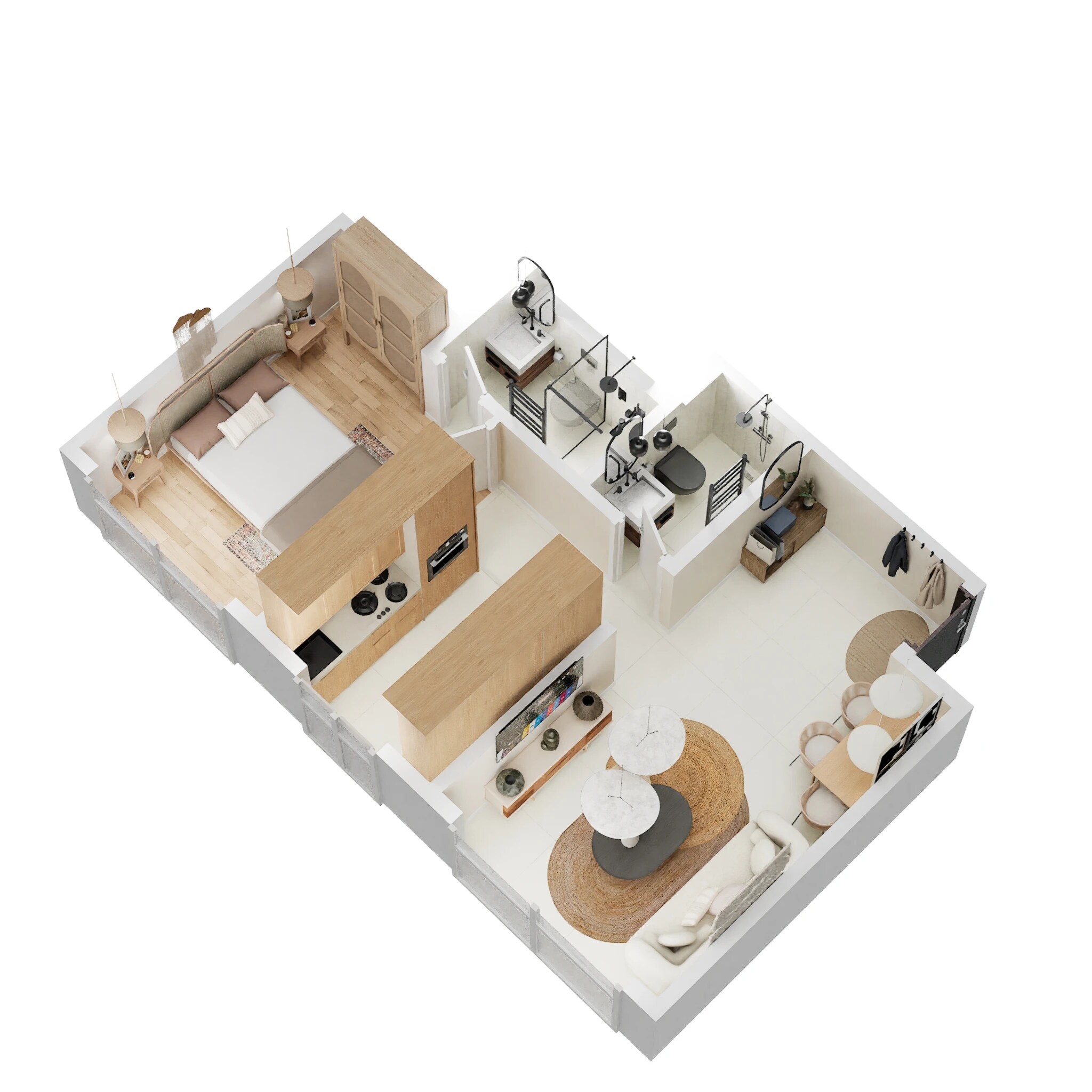 Floor plan of 1 BHK 461 Sq. Ft. Apartment in Ornate Rise, Thane