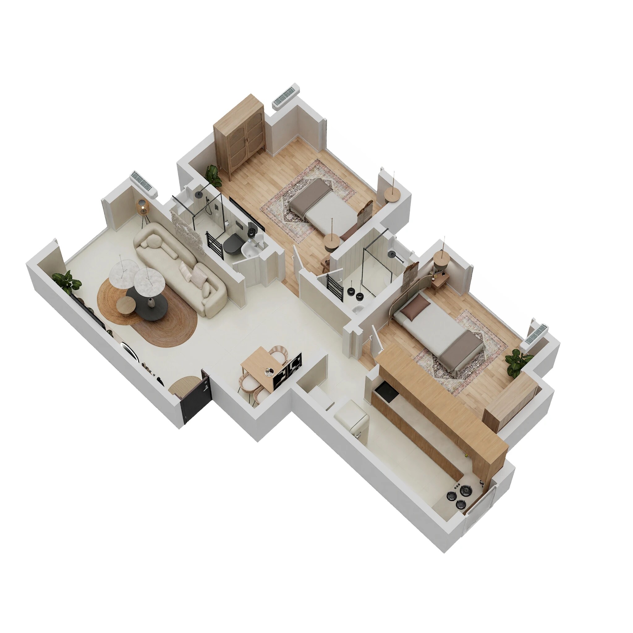 2 BHK 620 Sq. Ft. Apartment