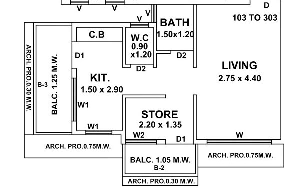 1 BHK 286 Sq. Ft. Apartment