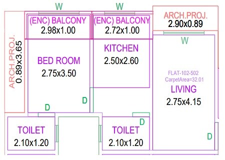 1 BHK 345 Sq. Ft. Apartment