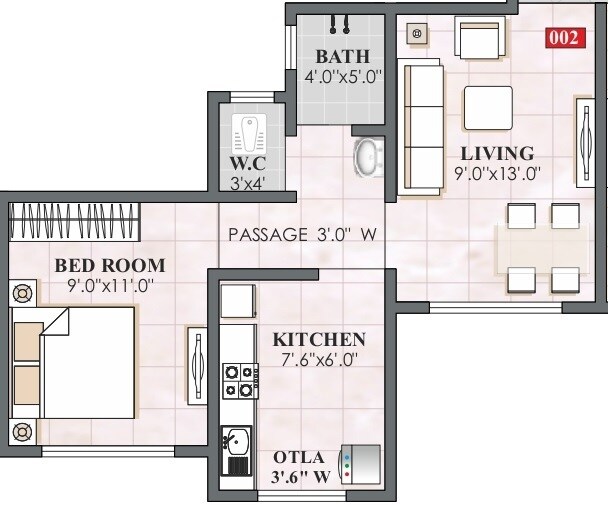 1 BHK 295 Sq. Ft. Apartment