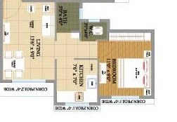 Floor plan of 1 BHK 273 Sq. Ft. Apartment in Panvelkar Estate Stanford Phase 2, Thane