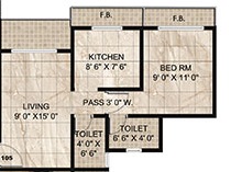 Panvelkar Realtors Twin Towers 1 BHK Layout