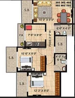 2 BHK 1008 Sq. Ft. Apartment