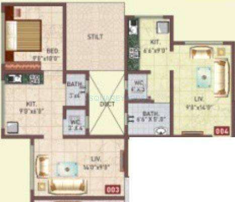 1 BHK 605 Sq. Ft. Apartment in Panvelkar Realtors Vrindavan
