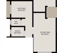 Floor plan of 204 Sq. Ft. Studio in Panvelkar Sarvesh Dream City, Thane