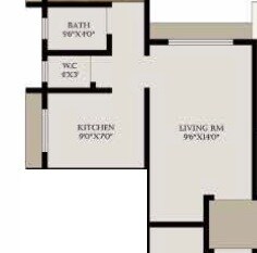 Floor plan of 212 Sq. Ft. Studio in Panvelkar Sarvesh Dream City, Thane