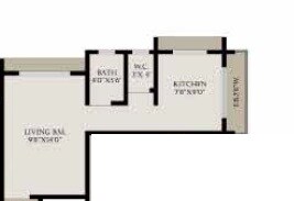 Floor plan of 217 Sq. Ft. Studio in Panvelkar Sarvesh Dream City, Thane