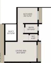 Floor plan of 233 Sq. Ft. Studio in Panvelkar Sarvesh Dream City, Thane