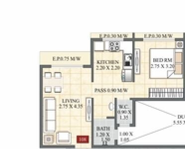 1 BHK 218 Sq. Ft. Apartment