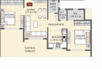 2 BHK 423 Sq. Ft. Apartment